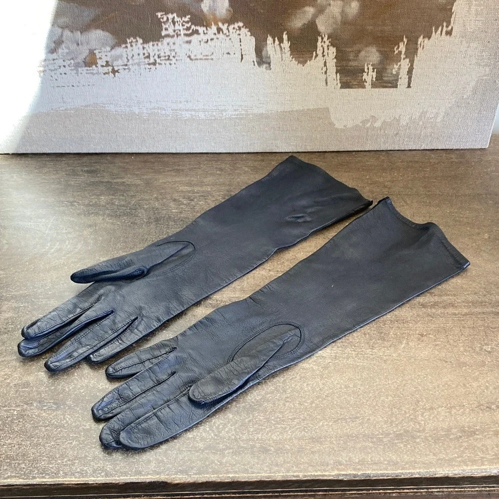 VTG‎ Elegant Black Kid Leather 12.5
